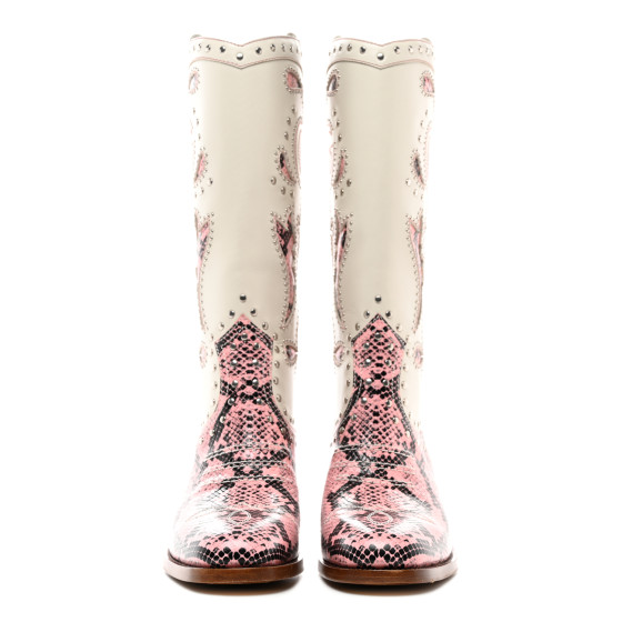 Gucci Double G studded leather cowboy boots Gucci
