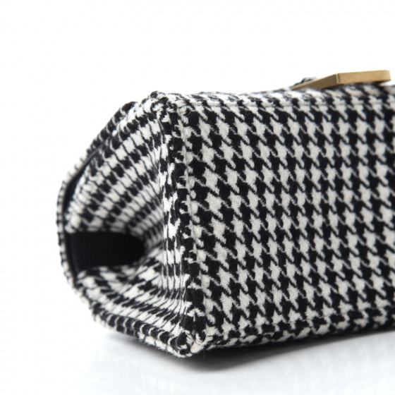 BALENCIAGA Wool Houndstooth Small Hourglass Top Handle Bag