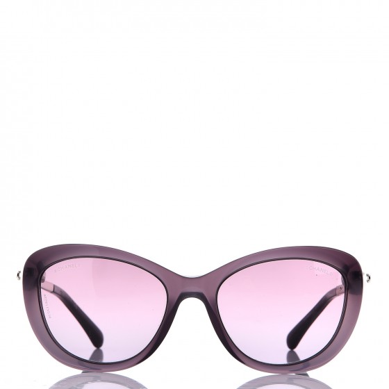 CHANEL Acetate Pearl Cat Eye Sunglasses 5340-H Purple 215613