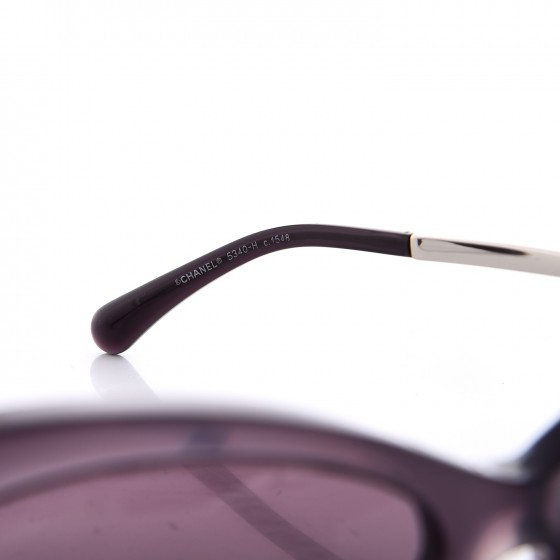 CHANEL Acetate Pearl Cat Eye Sunglasses 5340-H Purple 215613