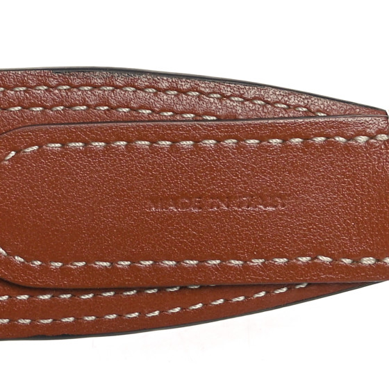 関税・送料込 Celine leather monogram-pattern ベルト CELINE Smooth Calfskin Logo Embroidered Long Strap Tan