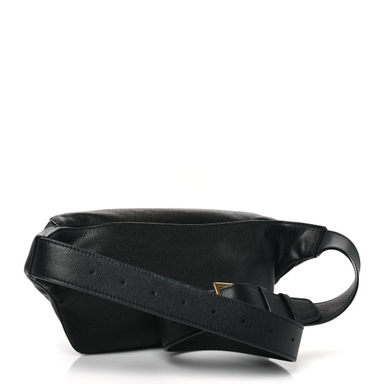 SAINT LAURENT Grain De Poudre Monogram Belt Bag Black