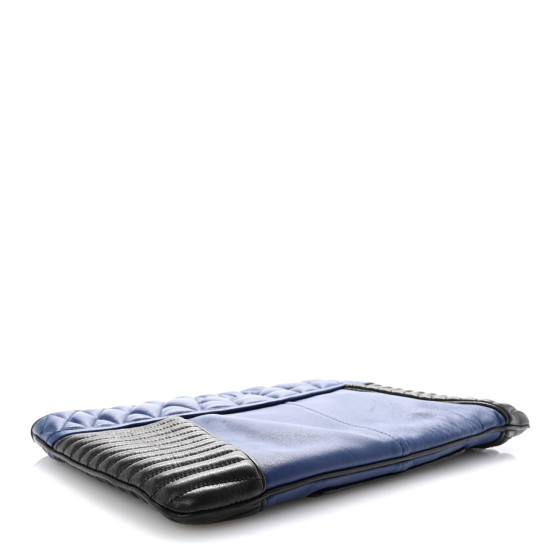 MIU MIU Nappa Matelasse Biker Clutch Inchiostro Black