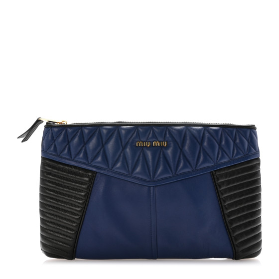 【MIU MIU】QUILTED NAPPA CLUTCH Miu Miu Matelassé Nappa Clutch Bag | Black | FARFETCH