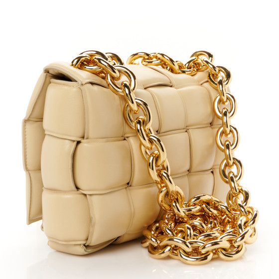 BOTTEGA VENETA Lambskin Maxi Intreccio Padded Chain Cassette