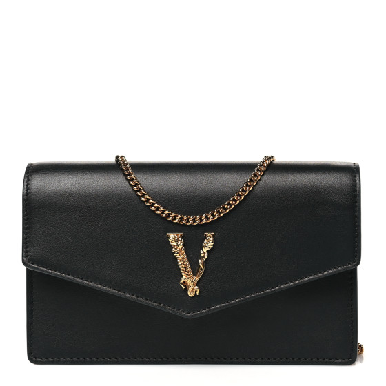【関税込み】Wallet On Chain - Versace - Leather - Black La Medusa leather wallet on chain in black - Versace | Mytheresa