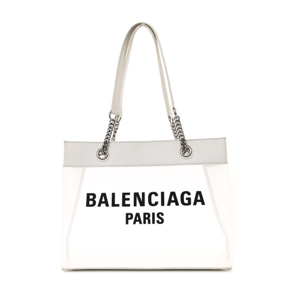 BALENCIAGA Mesh Large Duty Free Tote White 1647668