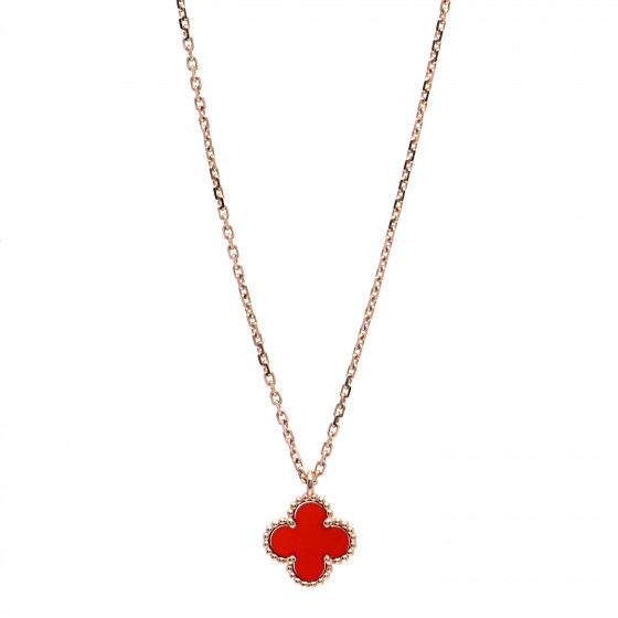 ネックレス・ペンダント [Van Cleef & Arpel] Sweet Alhambra Gold Carnelian Pendant Sweet Alhambra pendant 18K rose gold, Carnelian - Van Cleef