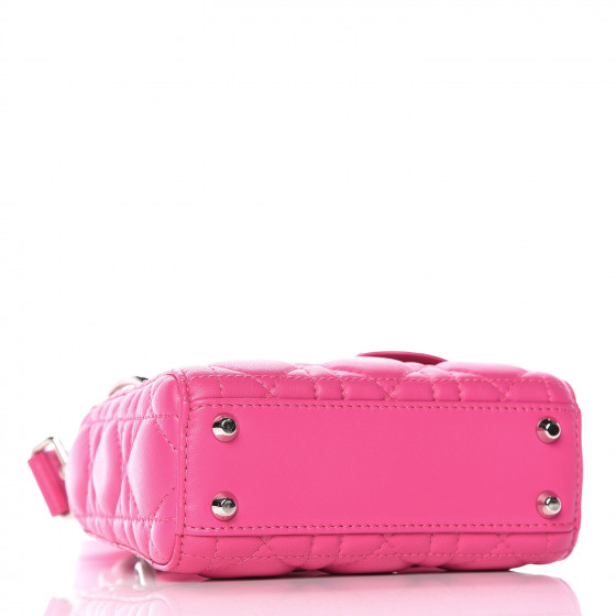 【日本未入荷カラー】Dior ナノバッグ17 アジサイピンク CHRISTIAN DIOR Lambskin Cannage Nano Lady Dior Fuchsia