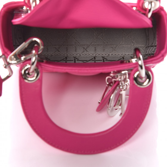 【日本未入荷カラー】Dior ナノバッグ17 アジサイピンク CHRISTIAN DIOR Lambskin Cannage Nano Lady Dior Fuchsia