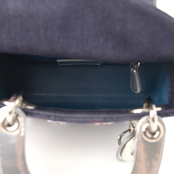 Dior ディオール CHRISTIAN DIOR Denim Cannage Floral Embroidered Mini Lady