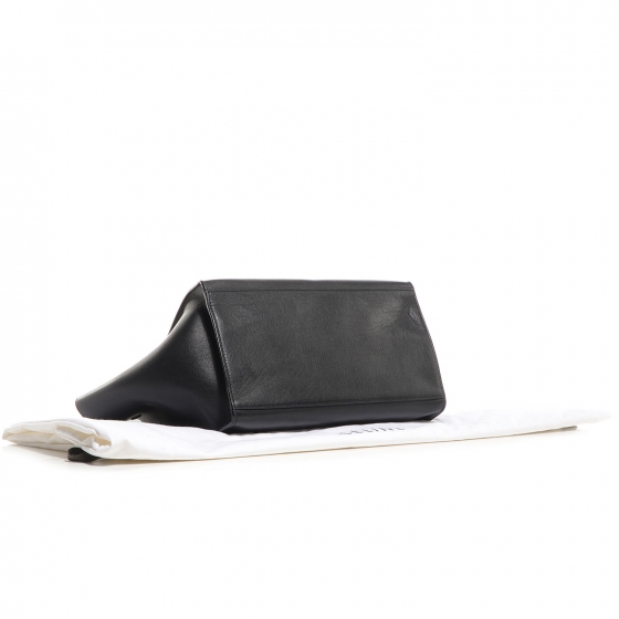 CELINE ブザス Celine Horizontal Gusset Cabas Tote Leather Large Black 7722682