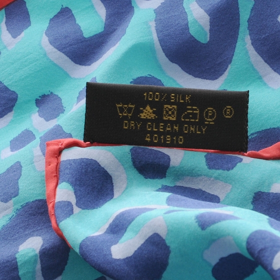 LOUIS VUITTON Silk Giant Leopard Square Scarf Blue Lagoon