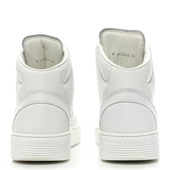 CHANEL Calfskin CC High Top Sneaker 40 White 1279449