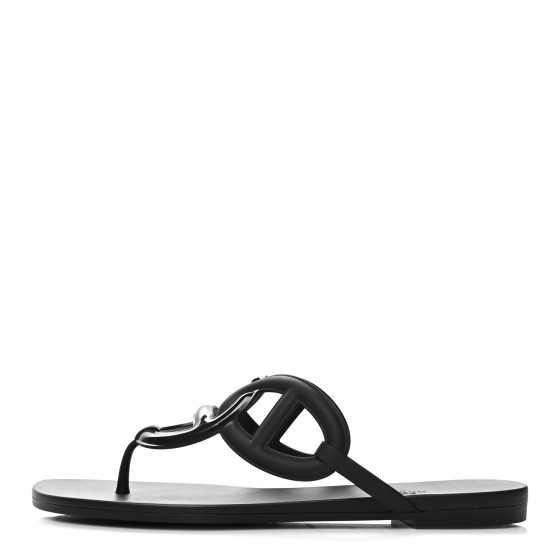 ★Hermes Egerie Sandal Noir★ Hermes Noir Rubber Egerie Sandal 41 – THE CLOSET
