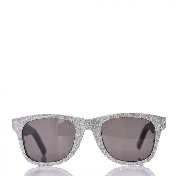 Saint Laurent★素敵！Silver Glitter Acetate Sunglasses SAINT LAURENT Glitter Square sunglasses 651017 | FASHIONPHILE