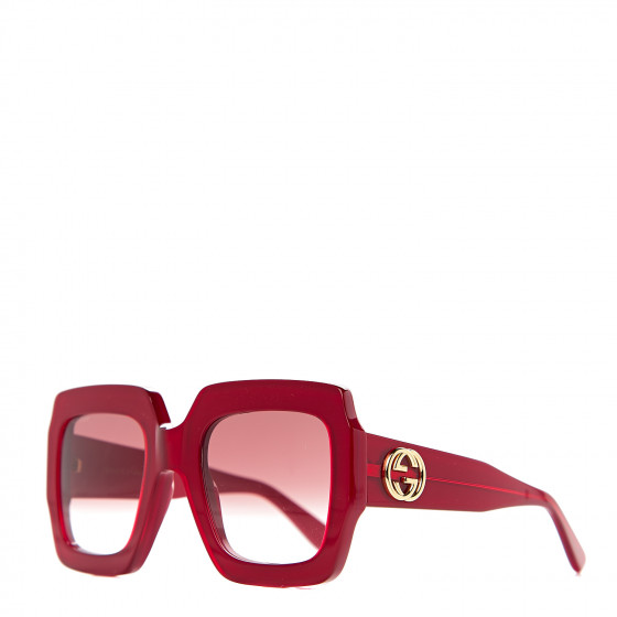 GUCCI Square Web Frame GG0178S Sunglasses Red 547327