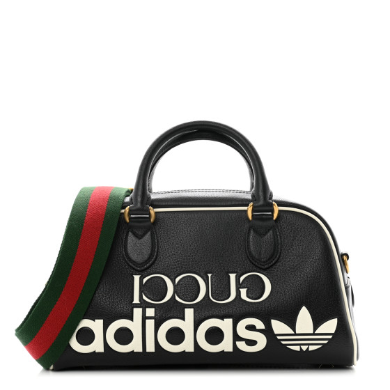 GUCCI X ADIDAS Textured Dollar Calfskin Web Trefoil Logo