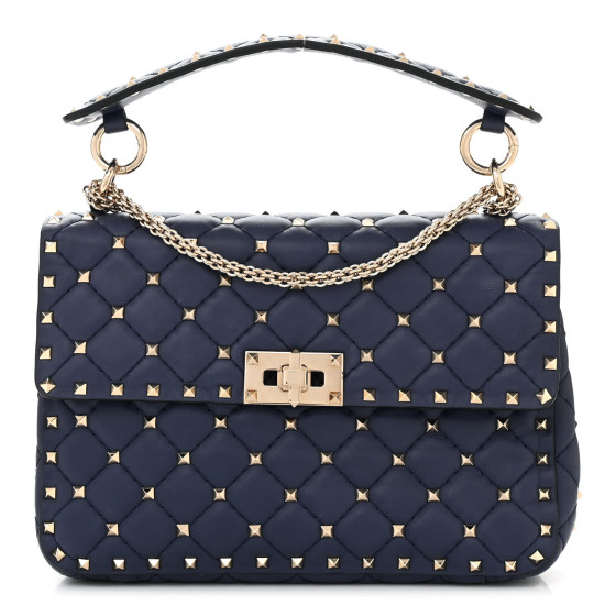VALENTINO GARAVANI ◆ MEDIUM NAPPA ROCKSTUD SPIKE BAG Medium Nappa Rockstud Spike Bag for Woman in Poudre