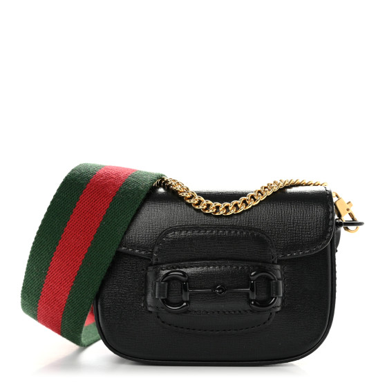 ワンピなど最旬ア！ Calfskin Azalea GUCCI Web On Wallet 1955 Horsebit Monochrome バッグ