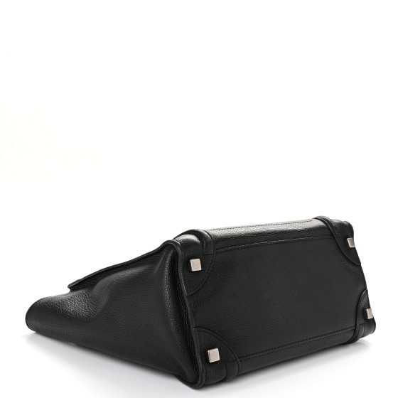 CELINE Drummed Calfskin Micro Luggage Black 1577490