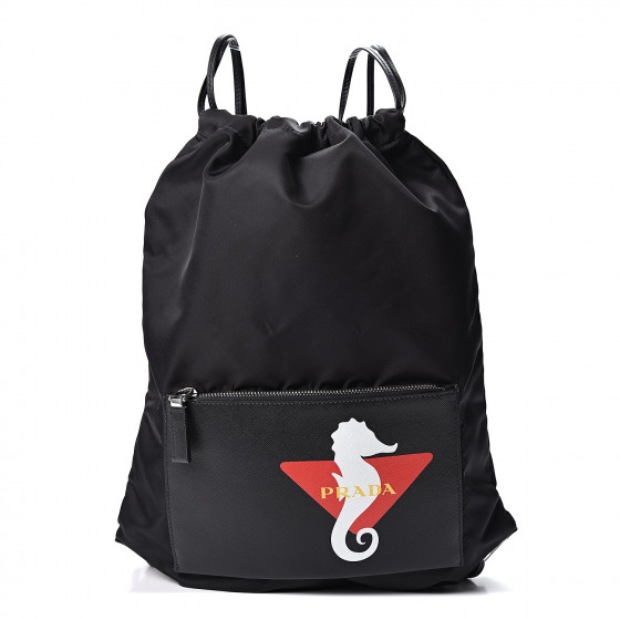 バッグ PRADA TESSUTO NYLON DRAWSTRING BAG PACK Vintage Black Prada Nylon Tessuto Drawstring Backpack – For