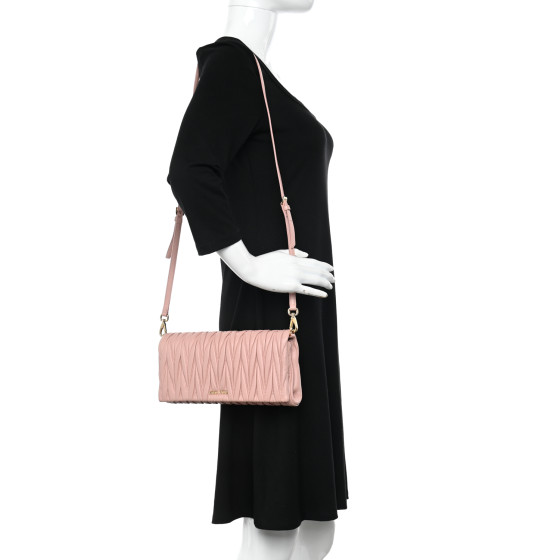 MIU MIU Nappa Matelasse Wallet On Chain Orchidea 1355698