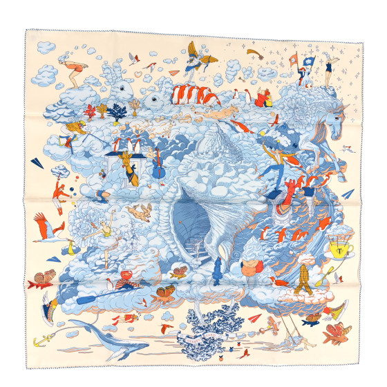 エルメス シルク SUR MON NUAGE スカーフ Hermès Hermès Sur Mon Nuage 90 Silk Scarf () IFCHIC.COM