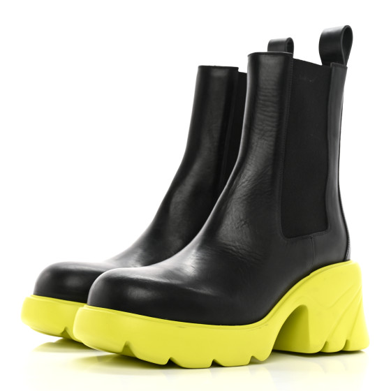 BOTTEGA VENETA Calfskin Flash Ankle Boots 41 Black Kiwi
