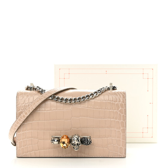 【関税&送料込】Alexander Mcqueen Sand Leather Mini Jewelled Alexander McQueen | Mini Jewelled Satchel crossbody bag