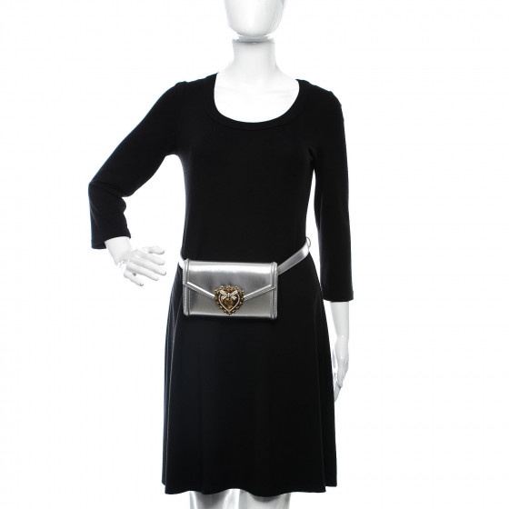 DOLCE & GABBANA Metallic Agnello Vitello Devotion Belt Bag