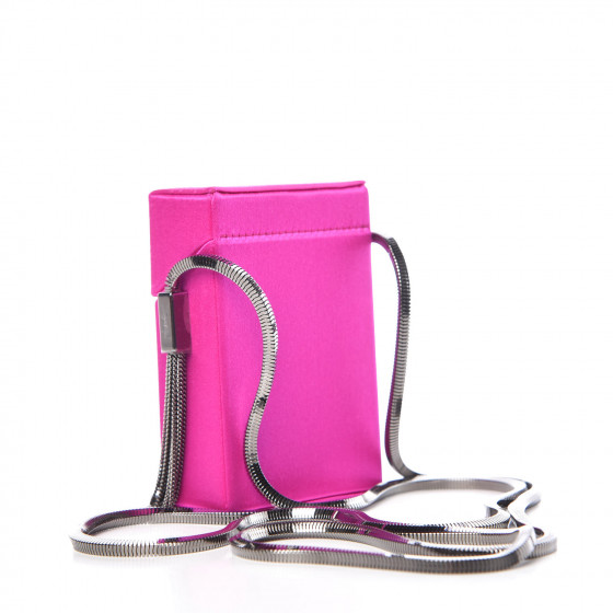 【関税&送料込】Saint Laurent Pink Satin Handbag SAINT LAURENT Satin Smoking Box Crossbody Bag Pink 369274