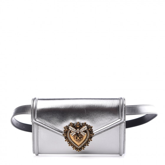DOLCE & GABBANA Metallic Agnello Vitello Devotion Belt Bag