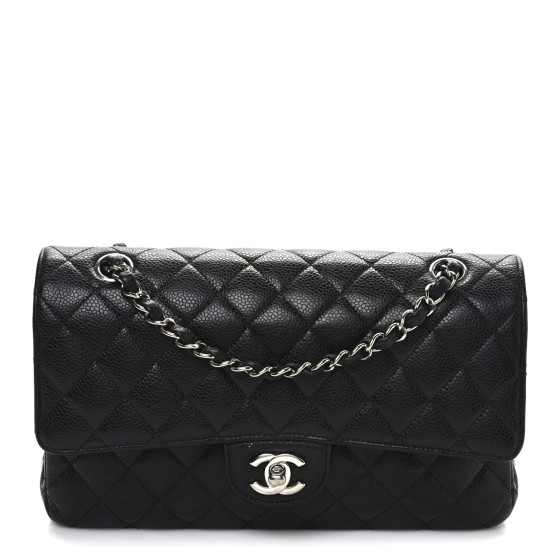 CHANEL Caviar Quilted Medium Double Flap Black