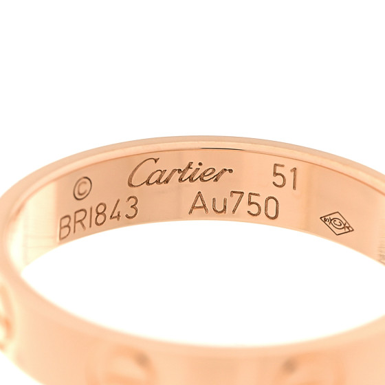 CARTIER 18K Pink Gold 3.5mm LOVE Wedding Band Ring 51 5.75