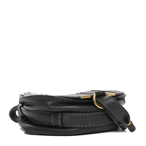 Chloe 8y クロエ CHLOE Calfskin Mini Marcie Round Crossbody Bag Black 1686395