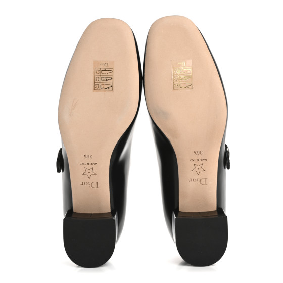 Christian Dior ブラック スリップ M CHRISTIAN DIOR Crinkled Calfskin D-Doll 55mm Ankle Strap