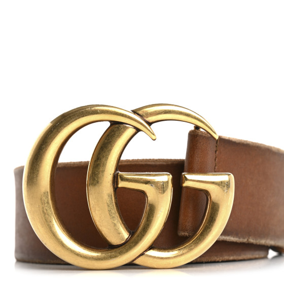 GUCCI Faded Calfskin Double G 40mm Belt 85 34 Cuir 1698851