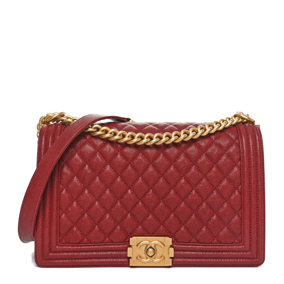 CHANEL Caviar Quilted New Medium Boy Flap Burgundy
