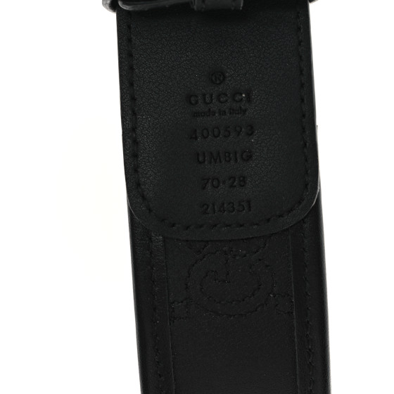 GUCCI Calfskin GG Matelasse 40mm Belt 70 28 Black 1696849