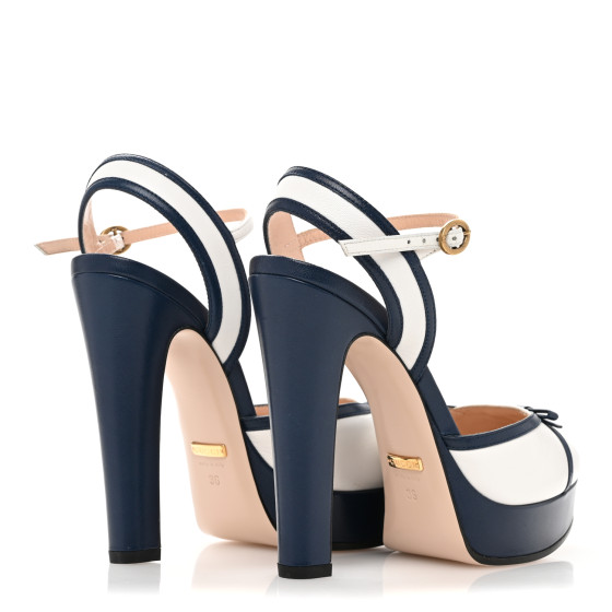 GUCCI Malaga Kid Alison Platform 36 Navy White 1698568