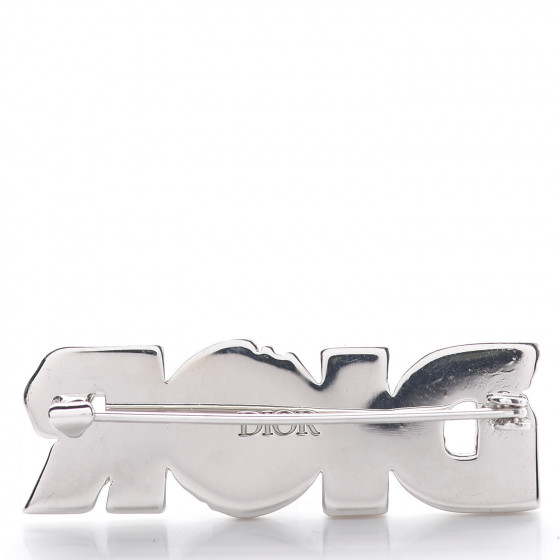 CHRISTIAN DIOR X DANIEL ARSHAM Logo Brooch White Silver