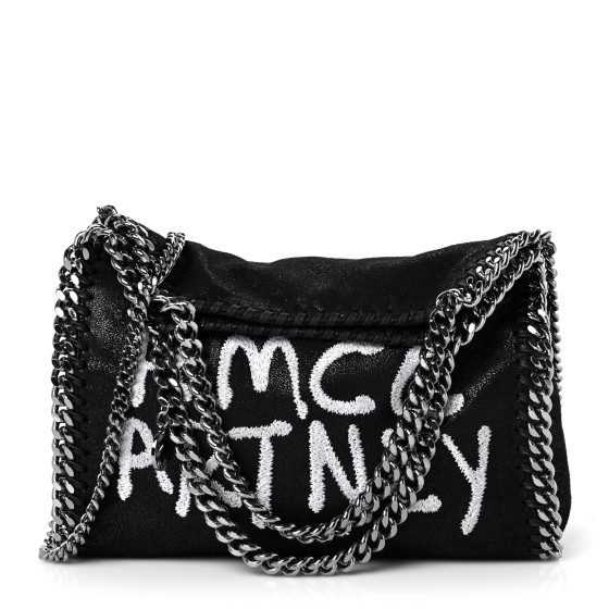 【関税&送料込】Stella Mccartney Black Shaggy Deer Frayme Sh STELLA MCCARTNEY X ED CURTIS Shaggy Deer Logo Embroidered