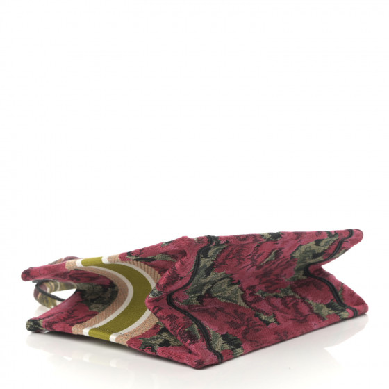 CHRISTIAN DIOR Canvas Embroidered Floral Book Tote