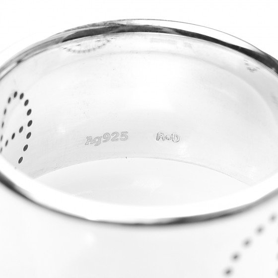 HERMES Sterling Silver GM Eclipse Ruban Ring 59 8.75 617193
