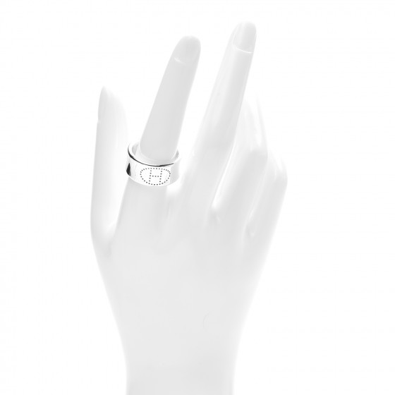HERMES Sterling Silver GM Eclipse Ruban Ring 59 8.75 617193