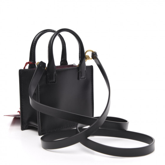 VALENTINO GARAVANI Calfskin VLogo Micro Walk Tote Black