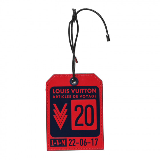 LOUIS VUITTON Calfskin Singapore Name Tag Red 829756