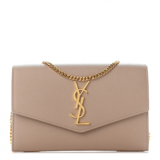 【関税&送料込み】Saint Laurent Grain De Poudre Leather Ca SAINT LAURENT Grain De Poudre Monogram Uptown Chain Wallet