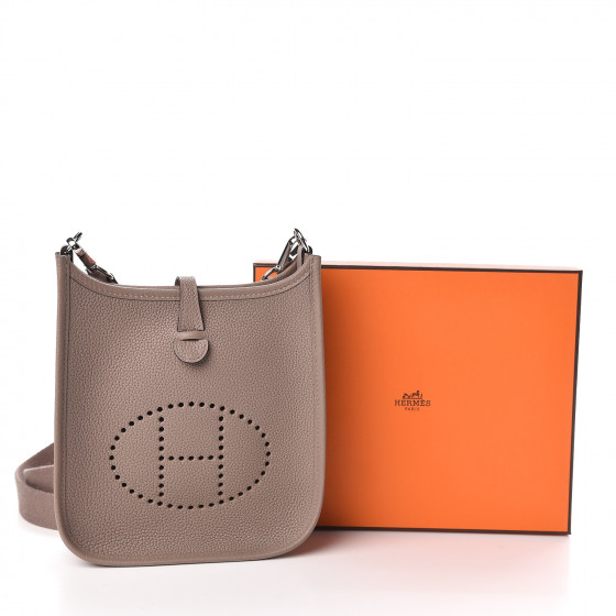 【めいママ】Oliver Gal HERMES エルメス HERMES Taurillon Maurice Evelyne TPM Gris Asphalt 474958